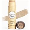 Aloha Care Sun Stick SPF 50+ - Stick solare minerale viso, resistente all'acqua per surf e sport acquatici - protezione solare viso colorata, reef safe, plastic free - 20 g (beige scuro)