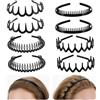 Cerchietto per capelli in plastica con denti di squali da donna, 2 pezzi, colore nero e marrone
