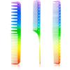 WLLHYF 3 pettini per capelli arcobaleno a coda di ratto, pettine da taglio professionale, antistatico, per donne, uomini, bambini, diversi tipi di capelli, pettini per la schiena (stile 1)