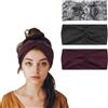 QOMJUFA 3 pezzi cerchietti per capelli con fiocco da donna, gioielli per capelli alla moda per donne e ragazze. Cerchietto elastico, perfetto per il trucco, lo sport e lo styling quotidiano.