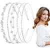 Teaaha 4 pezzi diadema nuziale nuziale, diadema glitter argento, fascia per capelli con strass di cristallo, gioielli per capelli glitterati per donne, gioielli da sposa accessori eleganti per donne e