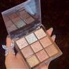AuraAnge Palette di ombretti glitterati scintillanti, 9 tonalità di ombretti altamente pigmentati, oro, bianco e rosa, ideale per look da donna