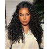 URBeauty Curly Half Wig Human Hair 3 In 1 Seamless Flip Over Half Wigs Human Hair With Drawstring Ready To Wear Glueless Wigs Beginner Friendly Curly Wig For Black Women 20 Inch