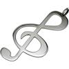 Arfasatti Pendente in Argento 925 Chiave di Violino Grande Liscio Fatto a Mano in Italia