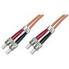 Digitus Cavo patch LWL OM2 - Cavo in fibra ottica da 5 m ST a ST - LSZH - Duplex Multimode 50/125µ - 10 GBit/s - Arancione, OM2 - ST/ST