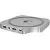 ICY BOX Docking station USB-C (7-in-1) con slot M.2 NVMe, HDMI 4K 60Hz, 3x USB-A, SD microSD, 10 Gbit/s, alluminio, per Mac mini M4, Club Dock 100, IB-DK100