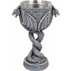 JRose Collections Calice a forma di drago medievale, con coppa interna in acciaio inox, motivo gotico mitico drago, ideale per vino idromele, decorazione da collezione