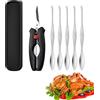 JIAMIAN 6 Pezzi Acciaio Inossidabile Seafood Tools Set Comprensivo Di 1 Cracker Aragosta Granchio e 5 Forchette, Set Per Frutti Di Mare, Set Utensili Per Crostacei