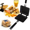 JIAMIAN Padella Waffle Maker Stampo con Manico Termoisolante, Waffle Iron, Macchine per Waffle, Cialda in Ferro, Utensile per Cottura a Muffa
