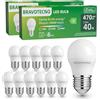 bravotecno Lampadine LED E27, Classe Energetica B, E27 LED Luce Calda 3000K, 2,5W 470LM G45, Equivalente a 40W, Angolo di Illuminazione 360°, Non Dimmerabile, Basso Calore & Lunga Durata, 12 Pezzi
