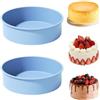 YXHZVON 2 stampi in silicone rotondi, 20 cm, senza BPA, in silicone, rotondi, per torte a strati, torte al formaggio, torte arcobaleno (blu)