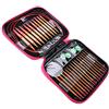 Tbest Ferri da Maglia Circolari in bambù, Ferri da Maglia Circolari Intercambiabili Set di Aghi in bambù Carbonizzato Intercambiabili Set di Anelli in Alluminio con Ferri