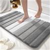 wyewye Tappeto da Bagno in Microfibra, Tappetino per Porta, Tappeto da Bagno, Tappeto da Bagno Super Assorbente 60x90 cm, Grigio Chiaro