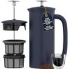 ESPRO - Caffettiera e tè P7 a doppia parete isolata in acciaio inox con microfiltro, mantiene le bevande calde più a lungo, perfetta per la casa (blu egeo, 510 g)