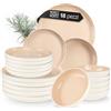 Moritz & Moritz CAVO - Set di stoviglie in gres per 6 persone, 18 pezzi, moderno servizio da tavola nel colore Almond, facile da curare, servizio combinato con set di piatti e ciotole, servizio da