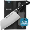 Cutluxe Mannaia da Macellaio 18cm - per Tagliare la Carne, Acciaio Tedesco | Manico ergonomico in Pakkawood a codolo intero; filo affilato a mano; resistente alla ruggine
