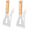 HSYTEK 2 raschietti per carta da parati, spatola in acciaio inox, raschietto con manico in legno, design openwork, raschietto per vernice, carta da parati, raschietto per finestre, piastrelle (2)