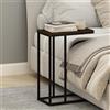 Furinno C-SHAPED Side Table, Tavolino Laterale con Struttura in Metallo, Comodino, Tavolino da Letto, per Soggiorno, Camera da Letto, Columbia Walnut