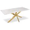 Menzzo Tavoli, Metallo, Bianco, L180 x P90 x H75 cm Spessore del vetro: 12 mm