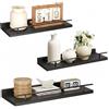 VINATO Set di 3 Mensole da Muro 40x15x4.5CM per Cucina Soggiorno Ufficio e Camera da Letto, Mensole in Legno, Nero