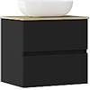 Baikal Duo, Legno Ceramica Melammina 16 mm, Nero Opaco, 60 cm