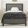 VECELO Struttura letto 90 x 200 cm, letto matrimoniale in metallo con testiera e poggiapiedi imbottiti, telaio del letto con rete a doghe, altezza 32 cm sotto il letto, non è necessario alcun