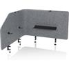 HJH Office Parete divisoria Acustica per scrivania FLEXMIUT T Top 50 x 160 cm Schermo in Tessuto per la Privacy, Parete divisoria per scrivania, Grigio, 891015