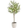 clöve Clove, Piante Finte da Interno, Olivo artificiale 120cm, Pianta finta da interno - Albero decorativo realistica con vaso per casa ufficio hotel