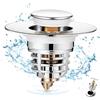 Diboniur Tappo Lavandino Bagno del Bagno Aggiornato, Tappo Bidet Universale Pop up，Tappo di scarico in metallo per vasca da bagno, cucina, lavabo (apertura foro di scarico 32-41 mm)