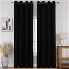 CUCRAF Tende oscuranti 100% totali, lunghezza 84 cm, per il trattamento delle finestre, in finto lino, isolamento termico, con occhielli, per camera da letto/soggiorno, set di 2 pannelli (nero, 132 x