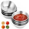VINATO 8 Pezzi Ciotole in Acciaio Inox, Rotonde Ciotoline,Mini Ciotola Metallo,Snack e Antipasti per Servire Sushi, Intingere Salse, Spezie, Snack, Salse