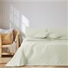 AmeliaHome Copriletto con pompon 260 x 280 cm, copriletto double-face, trapuntato, in poliestere, color crema
