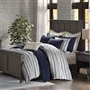 Madison Park Farmhouse Comforter set, Cotone, Navy and Ivory, Queen