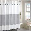 Peri Home Panama - Tenda da doccia in tessuto 100% cotone con nappe, decorazione per il bagno, 182,9 x 182,9 cm, colore: blu navy