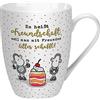 Sheepworld 59612 - Tazza con scritta Amica, in porcellana, 30 cl