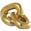 Deco 79 Ceramic Chain Decorative Sculpture 3 Link Home Decor Statue, Accent Figurine 7 x 11 x 6, Gold