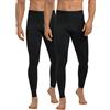 YESWEL Pantaloni termici lunghi da uomo con apertura, biancheria intima invernale da sci, biancheria intima funzionale calda, pantaloni termici, Nero , L