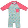 BONVERANO Costume Bagno Bambini UPF 50+ Protezione Solare Chiusura Zip (Fiore, 24-36 Mesi)