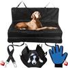 ELENOC Coprisedile Auto Cani, Telo Macchina Cani, Sedili Posteriori/Bagagliaio, Impermeabile/Antigraffi, Panca/Amaca/Baule, Guinzaglio Cintura di Sicurezza, Guanto Spazzola Togli Peli Cani Gatti Massaggiante
