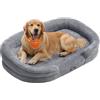 Feandrea Cuccia per Cani di Taglia Grande, 106 x 76 x 18 cm, Ortopedica, Rivestimento Impermeabile, Bordi Rialzati, Sfoderabile e Lavabile, Antiscivolo, Grigio Chiaro PGW283G01