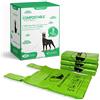 Alpha Pets Sacchetti compostabili per escrementi di cani con manici facili da legare, 320 sacchetti biodegradabili per rifiuti di amido di mais medio-grande, fornitura per 3 mesi con scatola dispenser