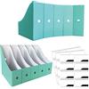 ANSSDO Confezione da 12 portariviste in cartone color foglia di tè, porta riviste di alta qualità per scrivania, organizer pieghevole per riviste di grandi dimensioni come contenitori per libri o