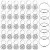JRSHIRLEYLTD 30 portachiavi in metallo, 1-30 numerati rotondi in acciaio inox con anello con 5 anelli portachiavi, corda metallica, per armadietti, hotel, scuole e bagagli (diametro 23 mm)