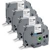 Thboxes 4 rotoli di nastro per etichette TZe-231, compatibile con Brother P-Touch, 12 mm, autoadesivo, per stampante di etichette PT-H100LB/H105/H107B/D210/E110/D400/D600VP/1000/1010/1280, nero su