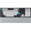 Keychron Poggiapolsi e poggiapolsi in silicone grigio - 447 mm (17,6) Full Size per K10 Pro / K10 Max / Q6 / Q6 Pro / Q6 Max / Q6 HE / V6 / V6 Max - Base antiscivolo a nido d'ape, lavabile e supporto