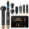 UMIGA Styler per capelli 5 in 1 1000 W, LCD Air Brush spazzola rotonda, ferro arricciacapelli e piastra per capelli, 3 livelli di temperatura per volume, levigatura, ricci e styling