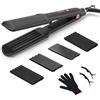 Oskuglin 4-in-1 Styler Capelli, Ceramica Turmalina, 4 temp. & accessori | Piastra, crespatore, arricciacapelli & ondulatore - riscaldamento rapido, spegnimento 60 min, portatile per capelli