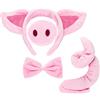 Norme Set di Costumi Animali: Orecchie, Naso, Coda e Cravatta a Farfalla per Bambini (Costume di Maiale)