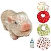 Abenduot 5 inch Silicone Maiale Bambole Mini Simulazione Morbido Animali Bambole Realistico Suinetto Con Animali Giocattoli Accessori Per Bambini Regalo
