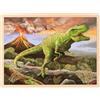 goki 57389 T-Rex puzzle in legno, puzzle in legno, con dinosauro e vulcano, giocattolo educativo e puzzle per bambini, promuove l'immaginazione e le capacità motorie dei bambini, 40 cm x 30 cm, set da